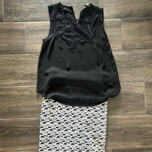 Fun 2 Fun Black Lace Top & skirt